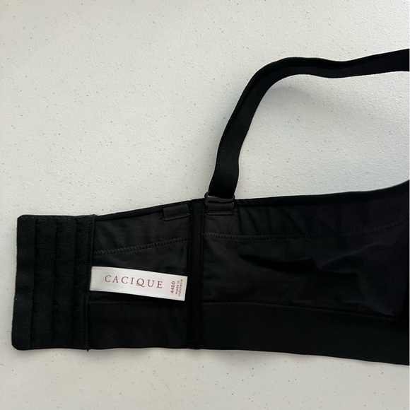 Cacique Comfort Bliss Bra Lightly Lined Multi-Way Strapless Black Sz 44DD - Picture 15 of 16